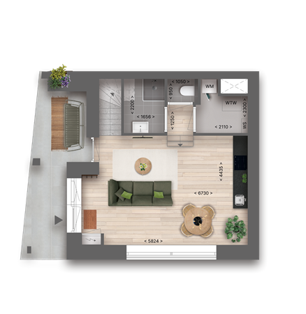 Floorplan - Bernard Rölinghof Bouwnummer 5, 9743 AN Groningen